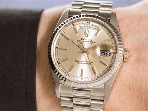 rolex daydate 18k white gold buyer